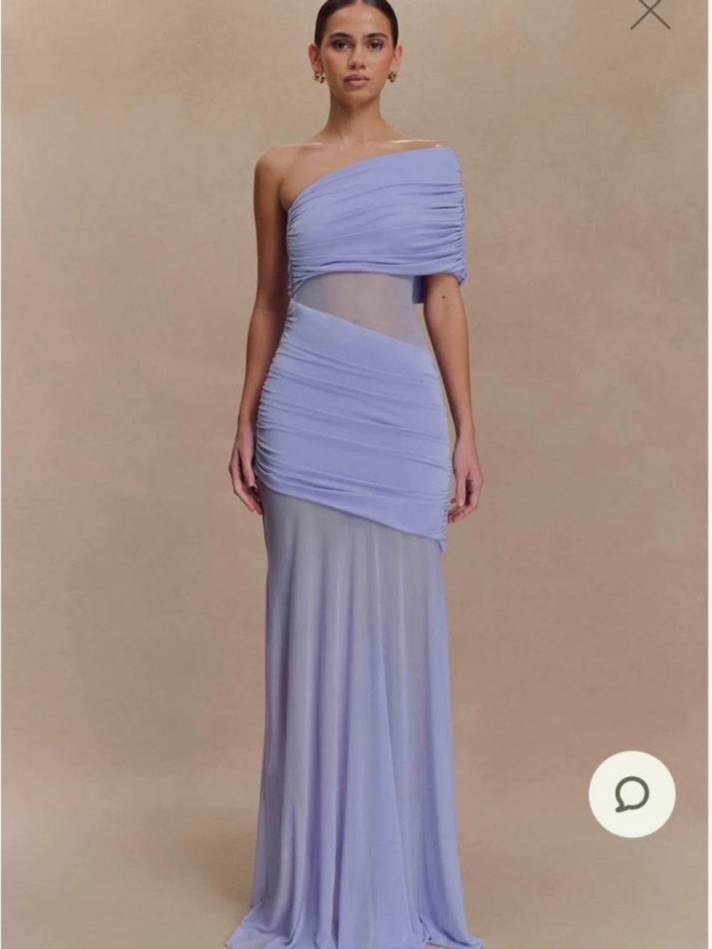 Meshki One-Shoulder Lavender Asymmetric Gown